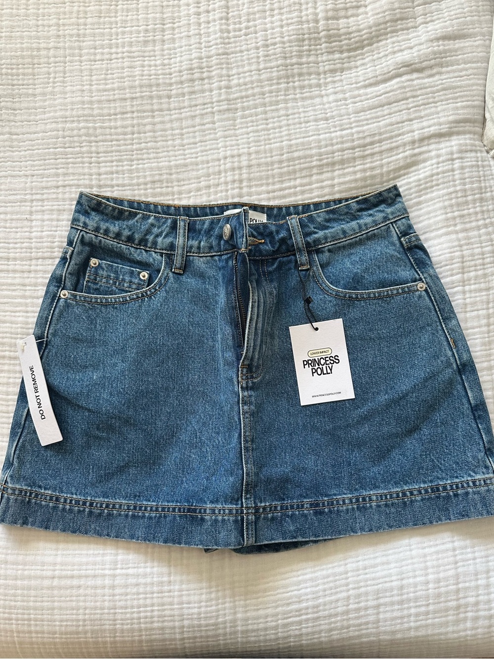 NWT Princess Polly Blue Denim Mini Skort